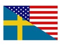 American and Swedish flags Royalty Free Stock Photo