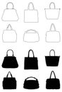 Bags or purses silhouette - common tool in the form of a non-rigid container