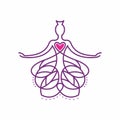 Buddha Logo Design incorporated with heartMeditation Posture