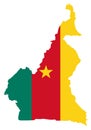 Cameroon flag and map - country wedged in West and Central Africa