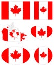 Canada map and flag - country in North America Royalty Free Stock Photo