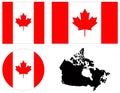 Canada map and flag - country in North America Royalty Free Stock Photo