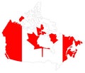 Canada map and flag - country in North America Royalty Free Stock Photo