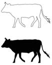 Cattle or cow silhouette - farm or wild animal