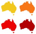 Australia map - country of the Australian continent Royalty Free Stock Photo