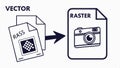 Vector file conversion icon, raster to vector, file format change, graphic conversion, image format vector design Generative AI