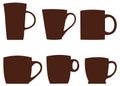 Cups silhouette - set icons
