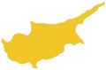 Cyprus map - island country in the Eastern Mediterranean