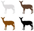 Doe or deer silhouette - hoofed ruminant mammal Royalty Free Stock Photo