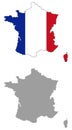 France map and flag - country in western Europe Royalty Free Stock Photo