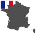 France map and flag - country in western Europe Royalty Free Stock Photo