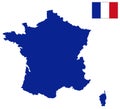 France map and flag - country in western Europe Royalty Free Stock Photo