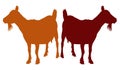 Goat silhouette - farm animal Royalty Free Stock Photo
