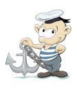 Happy sailor with anchor Royalty Free Stock Photo