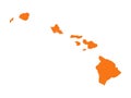 Hawaii Islands map - state in the United States