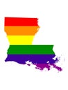 Louisiana map with LGBT flag Royalty Free Stock Photo