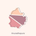 vector file map of Anuradhapura, Geometric Map of Sri Lanka Region Vector Design Template. Editable Stroke