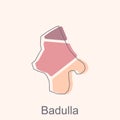 vector file map of Badulla, Geometric Map of Sri Lanka Region Vector Design Template. Editable Stroke