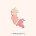 map of Sabaragamuwa Vector Design Template. Editable Stroke