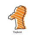 vector file map of Taskent , Geometric Map of Turkey Region Vector Design Template. Editable Stroke