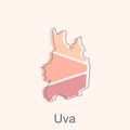 vector file map of Uva, Geometric Map of Sri Lanka Region Vector Design Template. Editable Stroke