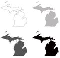 Michigan map - state in the Great Lakes and Midwestern regions of the United States Royalty Free Stock Photo