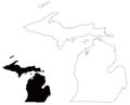Michigan map - state in the Great Lakes and Midwestern regions of the United States Royalty Free Stock Photo