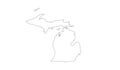 Michigan map - state in Midwestern regions of the United States Royalty Free Stock Photo