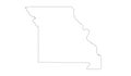Missouri map - state in the Midwestern United States Royalty Free Stock Photo