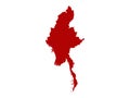Myanmar map - state of the Republic of the Union of Myanmar