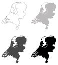 Netherlands map - country in Western Europe