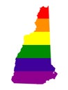 New Hampshire map with LGBT flag Royalty Free Stock Photo