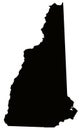 New Hampshire map, USA, country, state, silhouette