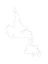 Newfoundland and Labrador map - the most easterly province of Canada Royalty Free Stock Photo