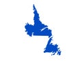 Newfoundland and Labrador map - the most easterly province of Canada Royalty Free Stock Photo