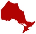 Ontario map - province located in east-central Canada
