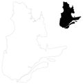 Quebec map - the biggest province and territory of Canada