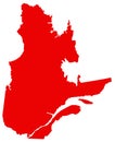 Quebec map - the biggest province and territory of Canada