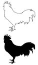 Rooster silhouette - cockerel or cock, farm bird