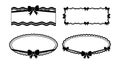 Decorative black bow ribbons frame borders vector illustration set for design and decoration purposes Royalty Free Stock Photo