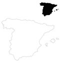Spain map - sovereign state on the Iberian Peninsula in Europe