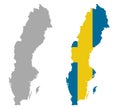 Sweden map and flag - Scandinavian country in Northern Europe Royalty Free Stock Photo