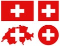 Switzerland, Swiss Confederation map and flag - sovereign state in Europe Royalty Free Stock Photo