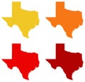 Texas map - the second largest state in the United States