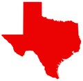 Texas map - the second largest state in the United States