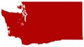 Washington State map - state in the Pacific Northwest region of the United States Royalty Free Stock Photo
