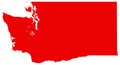 Washington State map - state in the Pacific Northwest region of the United States Royalty Free Stock Photo