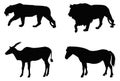 Wild animals silhouette - undomesticated animal species