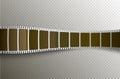Vector film strip. Movie 3d filmstrip background. Film reel picture cinematography Royalty Free Stock Photo