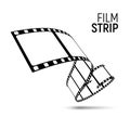 Vector film strip reel. Movie cinema 3d filmstrip tape background Royalty Free Stock Photo